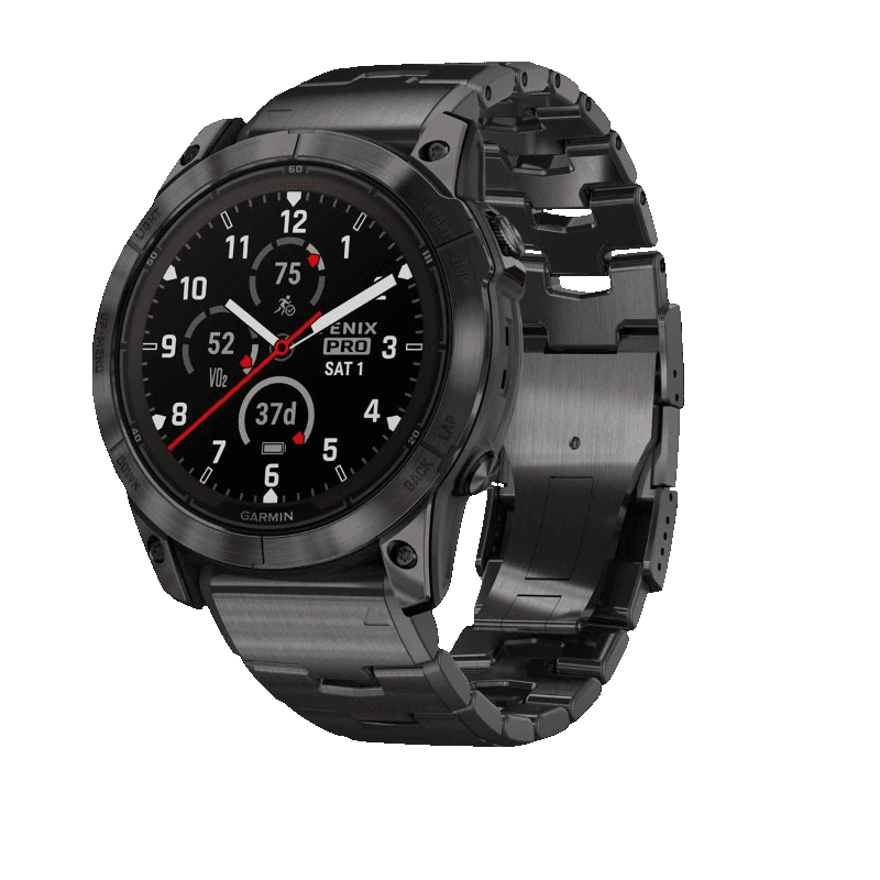 Смарт-часы Garmin Fenix 7X Pro Sapphire Solar Edition - 51 mm, Титановый, угольно-серый безель с DLC-покрытием, титановый браслет