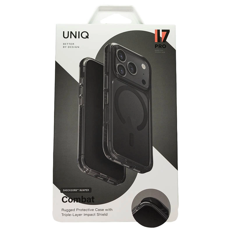 Чехол Uniq для iPhone 17 Pro Combat Carbon Black (MagSafe)