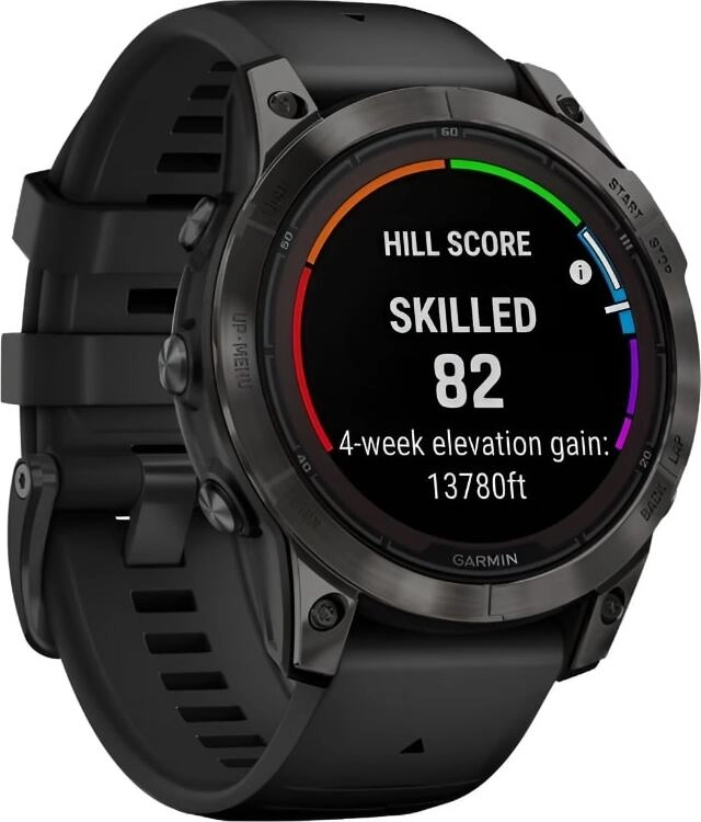 Смарт-часы Garmin Fenix 7 Pro Sapphire Solar - 47 mm, Титановый, угольно-серый безель с DLC-покрытием, черный ремешок