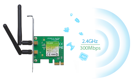 Wi-Fi адаптер TP-Link TL-WN881ND, PCI-Express x1, 300 Мбит/с (TL-WN881ND)