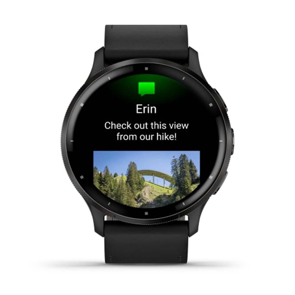 Смарт-часы Garmin Venu 3 - 45 mm, Черный, серый безель, серый кожаный ремешок