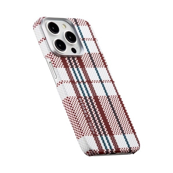 Чехол Pitaka MagEZ Case 4 для iPhone 15 Pro Max (Red/White/Blue Lines) (KI1502PRWB)