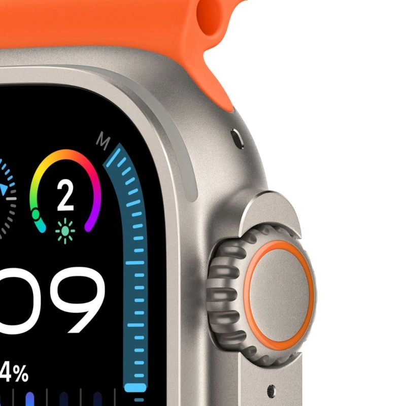 Смарт-часы Apple Watch Ultra 2 (2024) GPS + Cellular - 49 mm Natural Titanium case | ремешок Ocean band | цвет Оранжевый