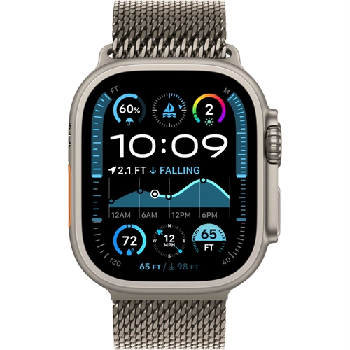 Смарт-часы Apple Watch Ultra 2 (2024) - 49 mm Natural Titanium case | ремешок Titanium Milanese Loop цвета Natural Titanium, размер M