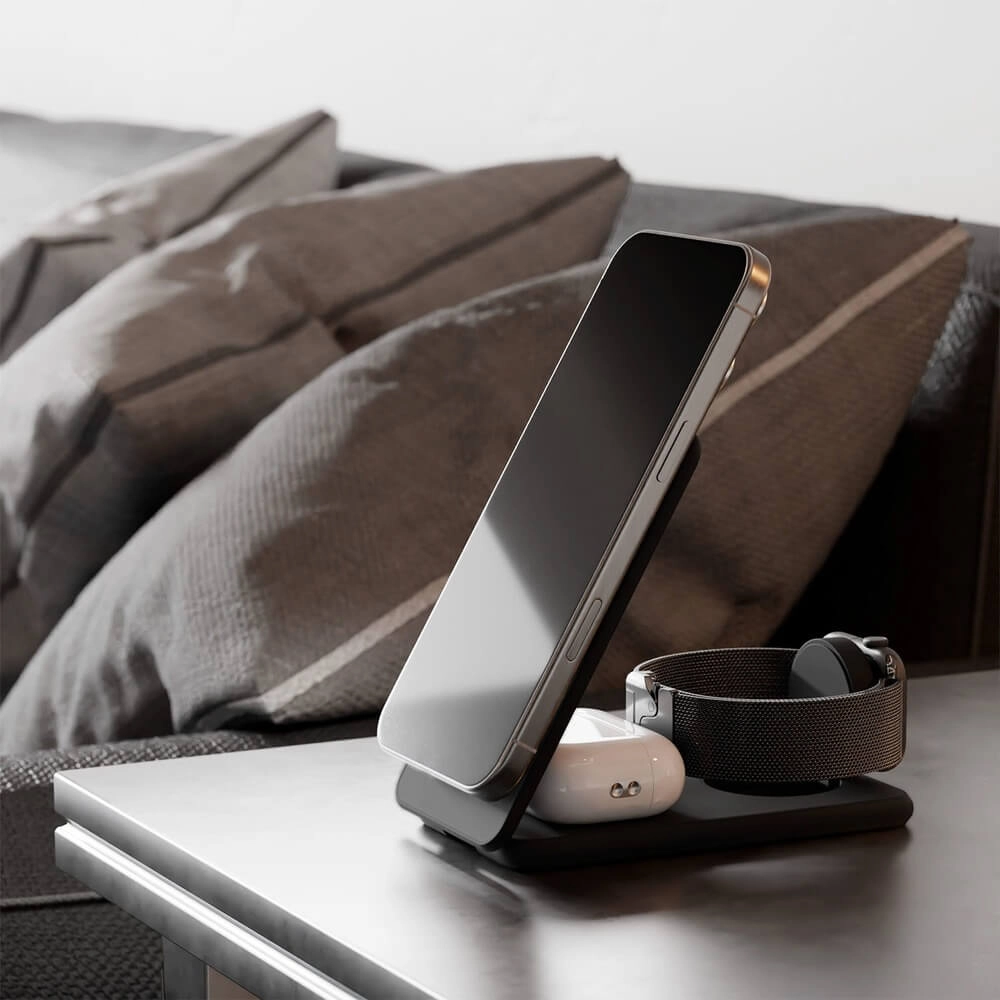 Беспроводное зарядное устройство VLP Alum Power Pro для Apple Черный титан