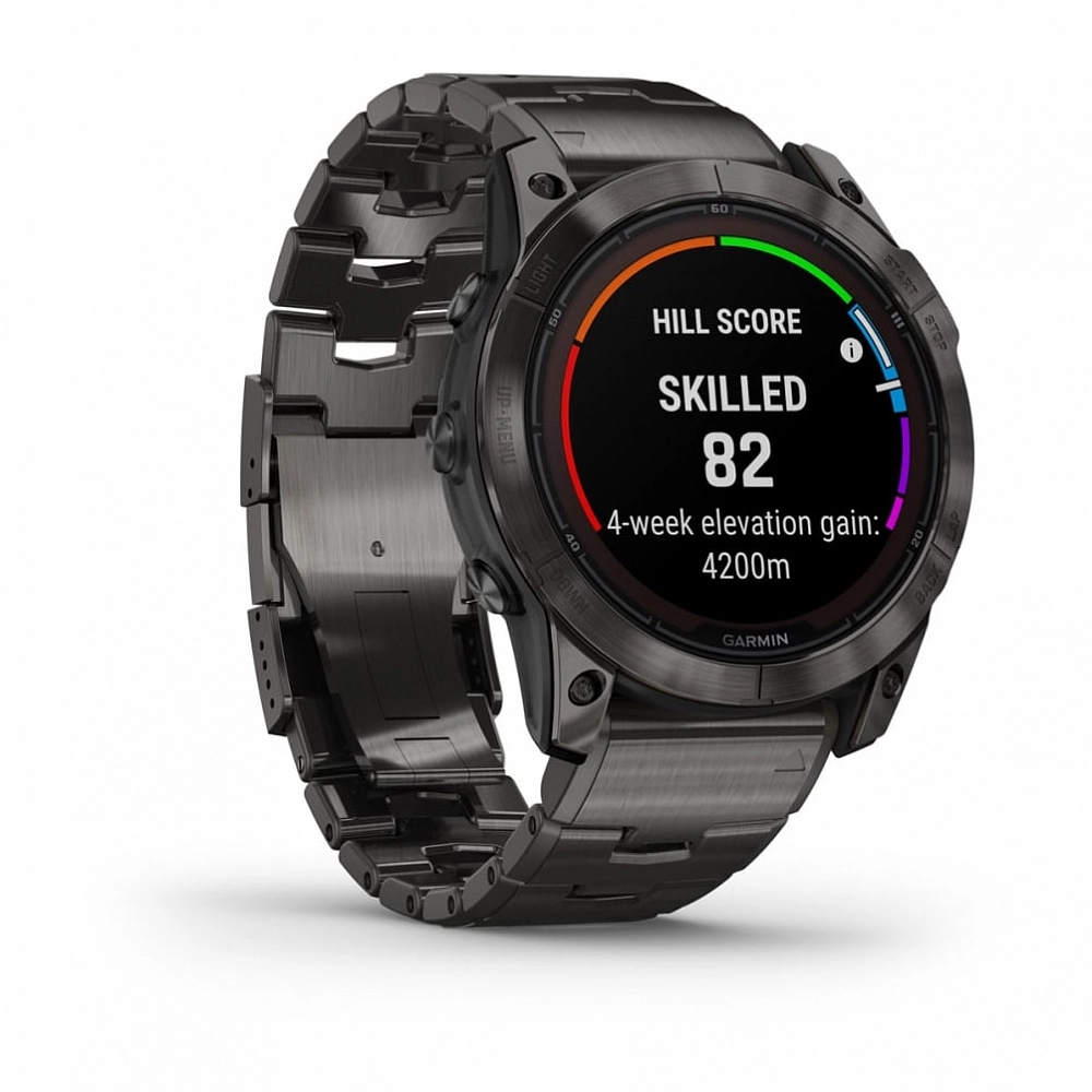 Смарт-часы Garmin Fenix 7X Pro Sapphire Solar Edition - 51 mm, Титановый, угольно-серый безель с DLC-покрытием, титановый браслет
