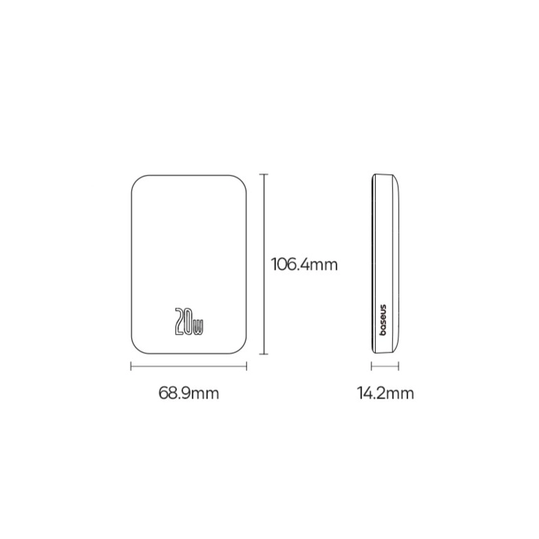 Внешний аккумулятор с беспроводной зарядкой Baseus Magnetic 5000mAh 20W P10022106112-02