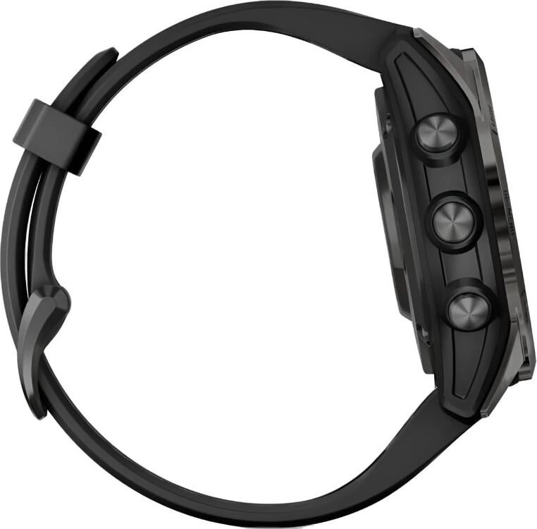 Смарт-часы Garmin Fenix 7S Pro Sapphire Solar - 42 mm, Титановый, угольно-серый безель с DLC-покрытием, силиконовый ремешок