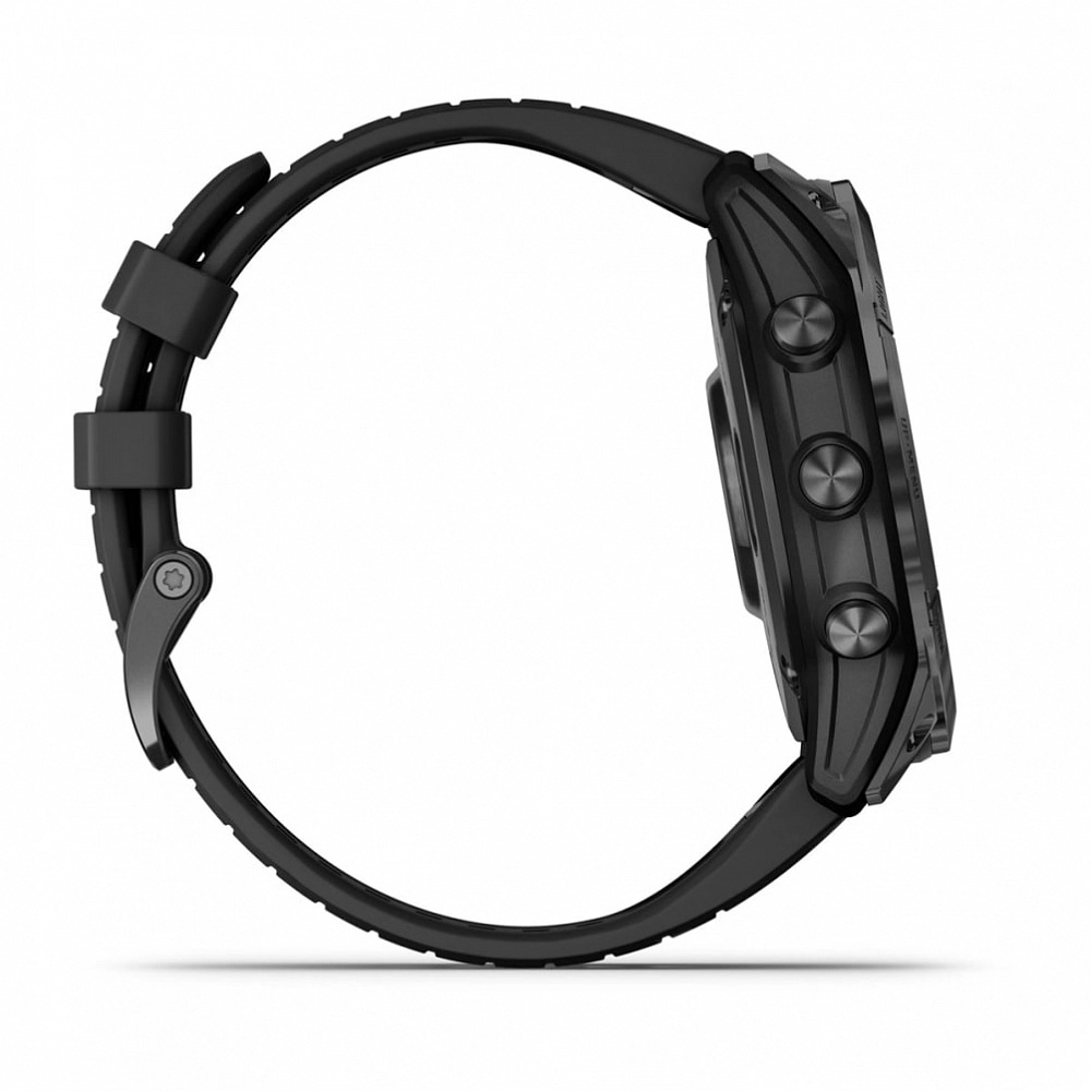 Смарт-часы Garmin Fenix 7X Pro Sapphire Solar Edition - 51 mm, Титановый, угольно-серый безель с DLC-покрытием, черный ремешок