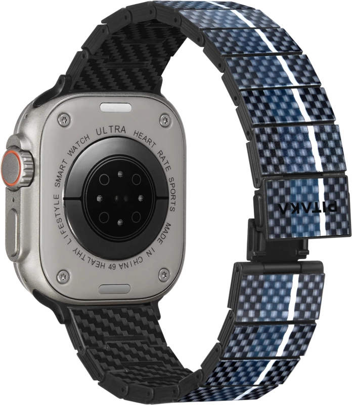 Ремешок Pitaka Moon для Apple Watch, 38/49 мм, карбон, синий