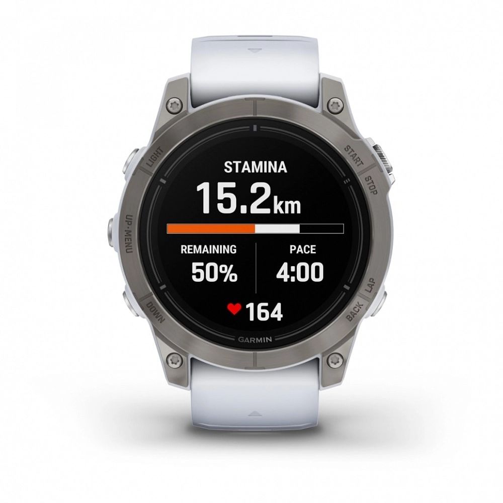 Смарт-часы Garmin Epix Pro (Gen 2) Sapphire Edition - 47 mm, Титановый, белый безель с DLC-покрытием, белый ремешок