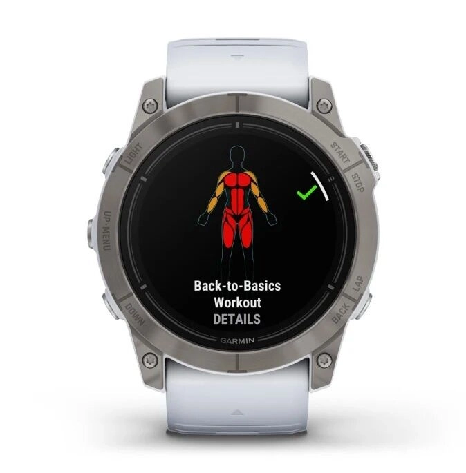 Смарт-часы Garmin Epix Pro (Gen 2) Sapphire Edition - 51 mm, Титановый белый, светло-серый безель с DLC-покрытием, белый силиконовый ремешок