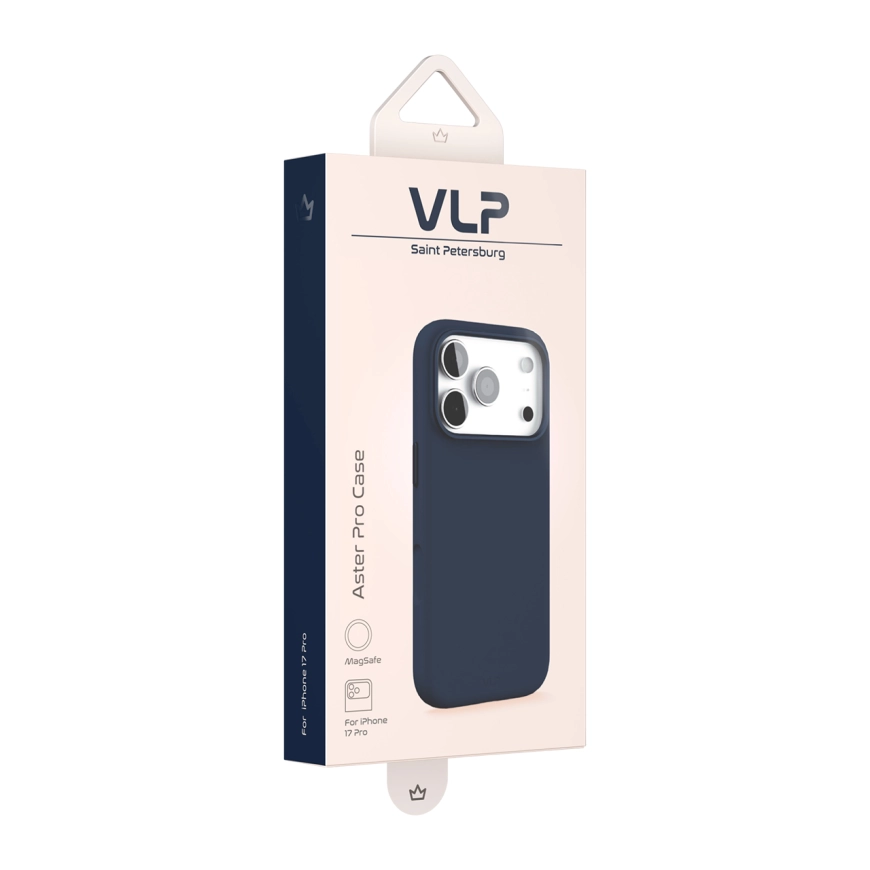 Силиконовый чехол MagSafe VLP Aster Pro Case для iPhone 17 Pro, Темно-синий