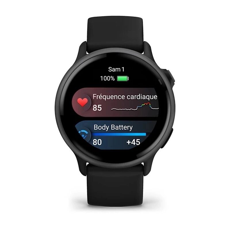 Смарт-часы Garmin Vivoactive 6 - 42 mm, Темно-серый, черный силиконовый ремешок