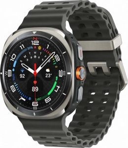 Смарт-часы Samsung Galaxy Watch Ultra (2024) - 47 mm (SM-L705) Titanium Silver (черный ремешок)