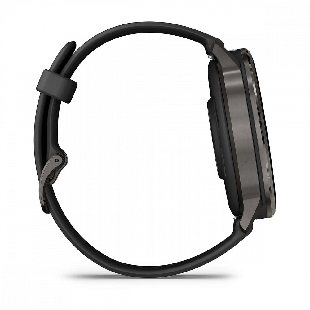 Смарт-часы Garmin Venu 4 - 45 mm, Темно-серый, черный силиконовый ремешок