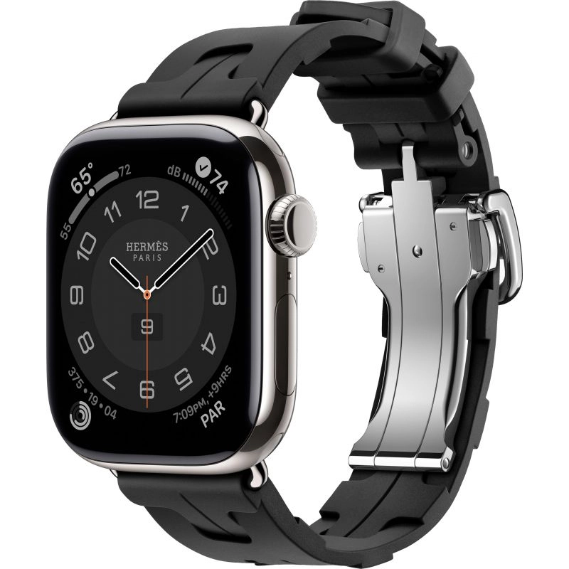 Смарт-часы Apple Watch S10 Hermes - 46 mm браслет Kilim Single Tour (Noir | черный)