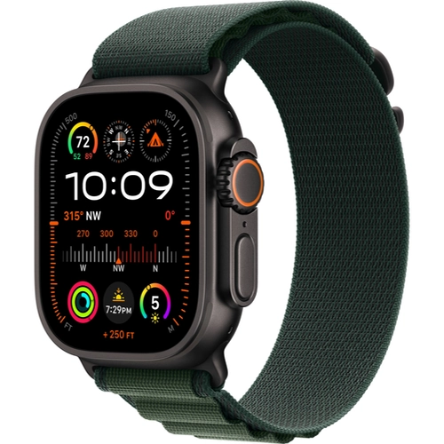 Смарт-часы Apple Watch Ultra 2 (2024) GPS + Cellular - 49 mm Black Titanium case | ремешок Alpine Loop | цвет Зеленый, размер L