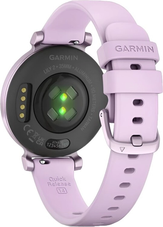 Смарт-часы Garmin Lily 2 - 35 mm, безель лилового цвета, лиловый силиконовый ремешок