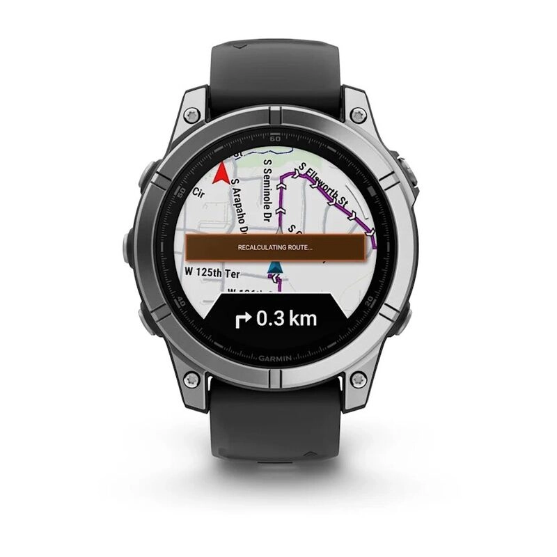 Смарт-часы Garmin Fenix E Amoled - 47 mm, Серый с серебристым стальным безелем | черный силиконовый ремешок
