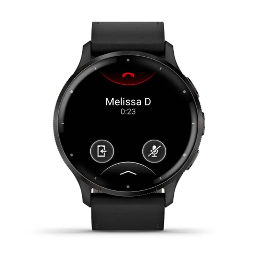 Смарт-часы Garmin Venu 3 - 45 mm, Черный, серый безель, серый кожаный ремешок