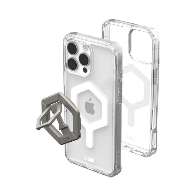 Чехол + подставка UAG MagSafe Plyo для iPhone 16 Pro Max Ice/Silver