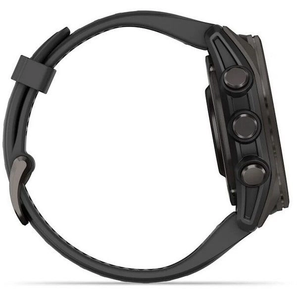 Смарт-часы Garmin Fenix 8 Amoled - 43 mm, Угольно-серый с DLC-покрытием, пепельно-серый силиконовый ремешок