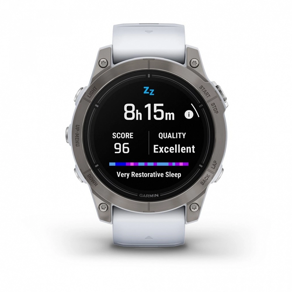 Смарт-часы Garmin Epix Pro (Gen 2) Sapphire Edition - 47 mm, Титановый, белый безель с DLC-покрытием, белый ремешок