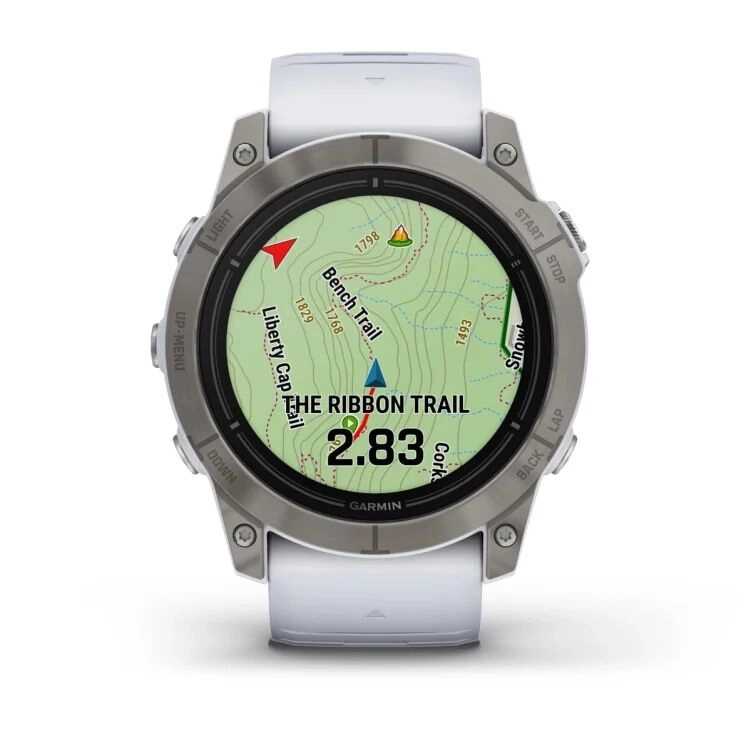 Смарт-часы Garmin Epix Pro (Gen 2) Sapphire Edition - 51 mm, Титановый белый, светло-серый безель с DLC-покрытием, белый силиконовый ремешок