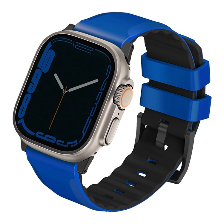 Ремешок Uniq для Apple Watch 49/45/44/42 mm Linus Airosoft silicone strap Голубой
