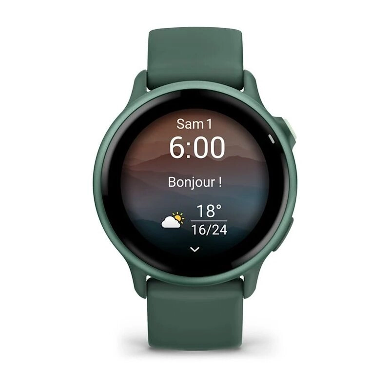 Смарт-часы Garmin Vivoactive 6 - 42 mm, Яшмовый, зеленый силиконовый ремешок