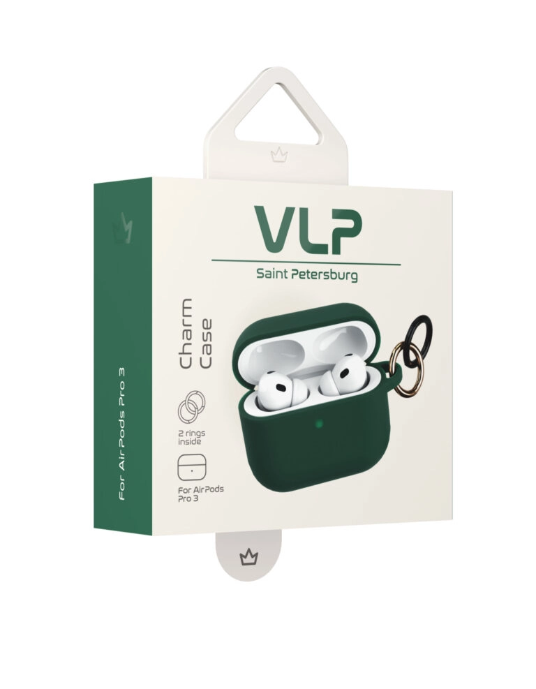 Чехол VLP Charm Case для AirPods Pro 3, Темно-зеленый
