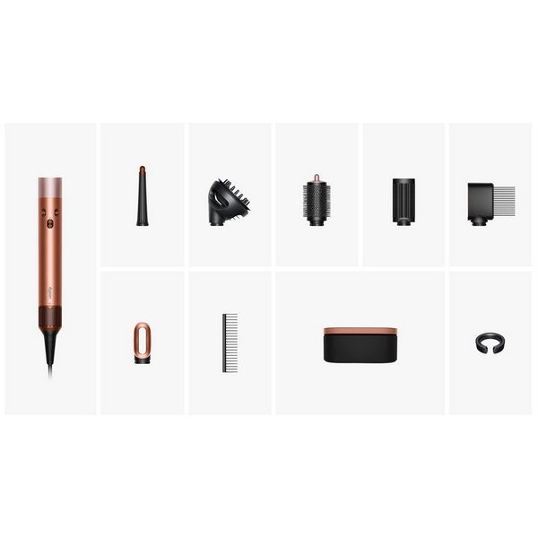 Стайлер Dyson Airwrap i.d. HS08 Long Straight+Wavy, коричневый (Amber Silk/Pink Champagne)
