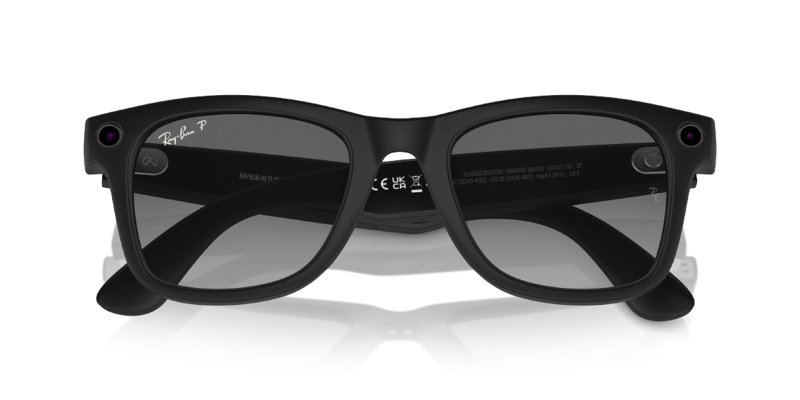 Умные очки Ray-Ban Meta Wayfarer RW4008 Matte Black/Polar Gradient Graphite 601S/T3 размер M