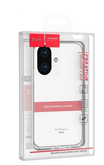 Чехол HOCO Light series Термополиуретан case for iP 16 - transparent