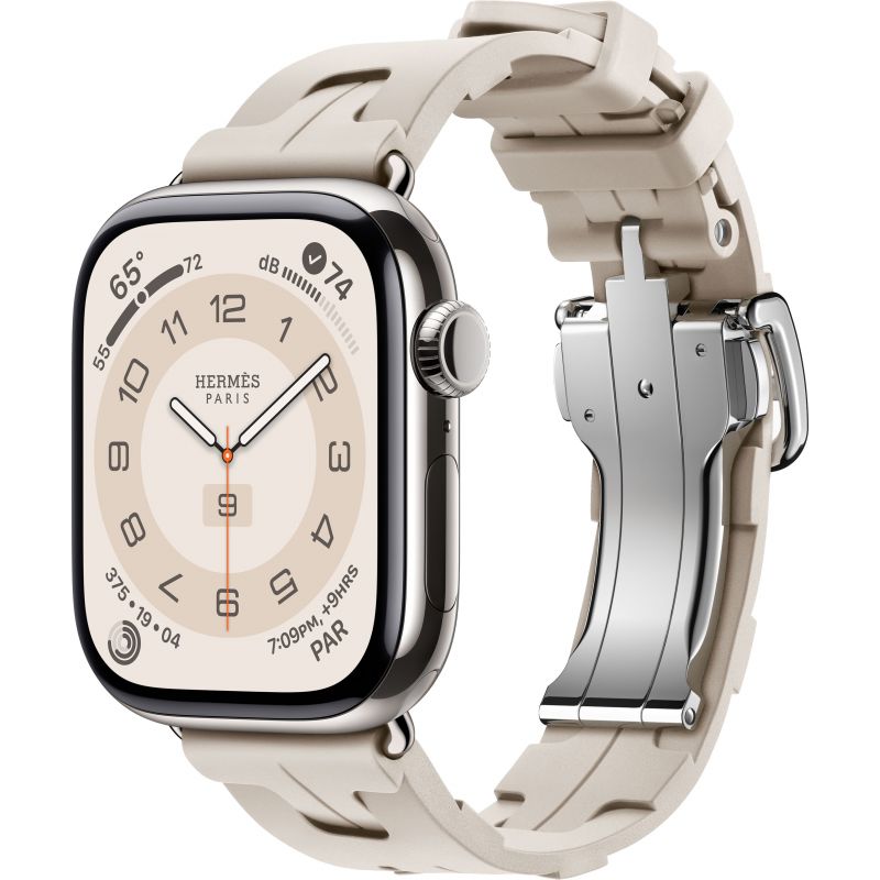 Смарт-часы Apple Watch S10 Hermes - 46 mm браслет Kilim Single Tour (Béton | бежевый)