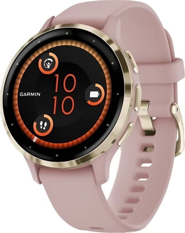 Смарт-часы Garmin Venu 3S - 41 mm, Розовый, золотистый безель, розовый ремешок
