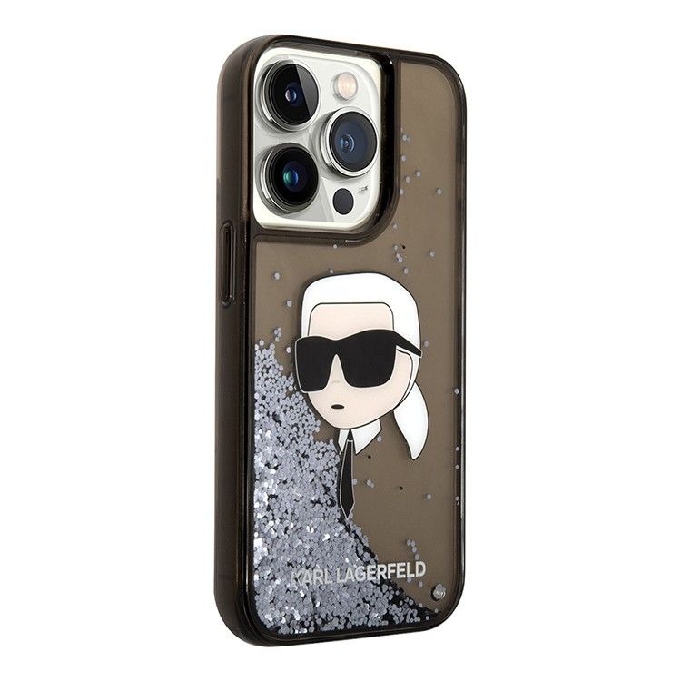Karl Lagerfeld для iPhone 15 Pro Max чехол Liquid Glitter NFT Karl head
