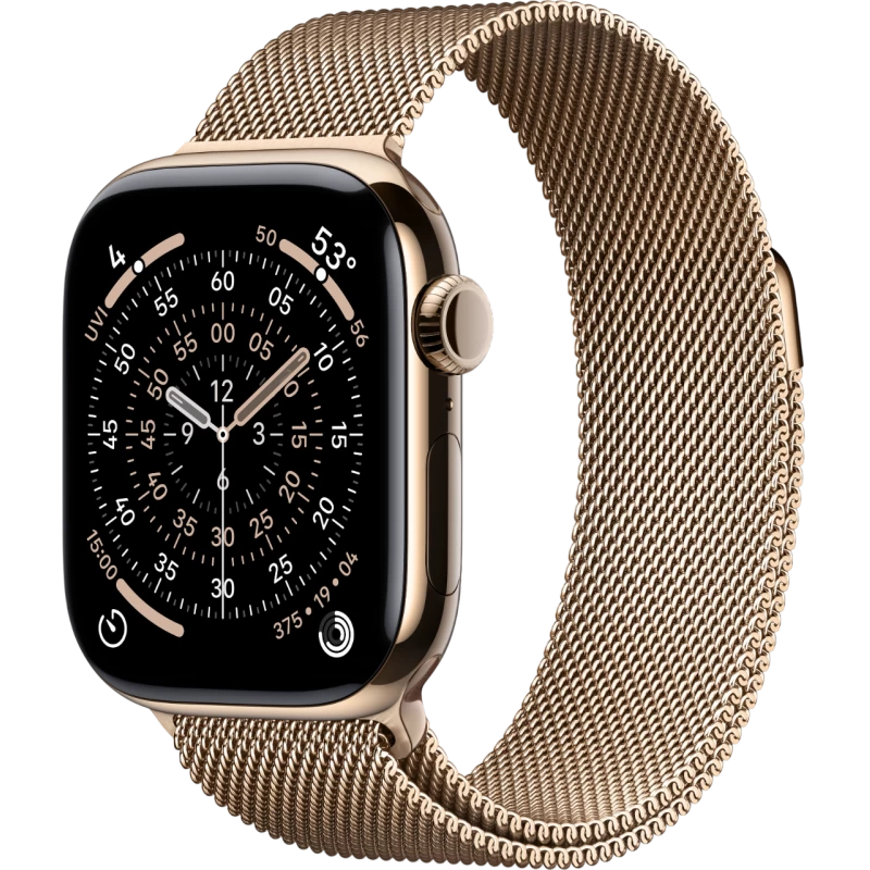 Смарт-часы Apple Watch 11, корпус Gold Titanium 42 мм, Milanese Loop Gold