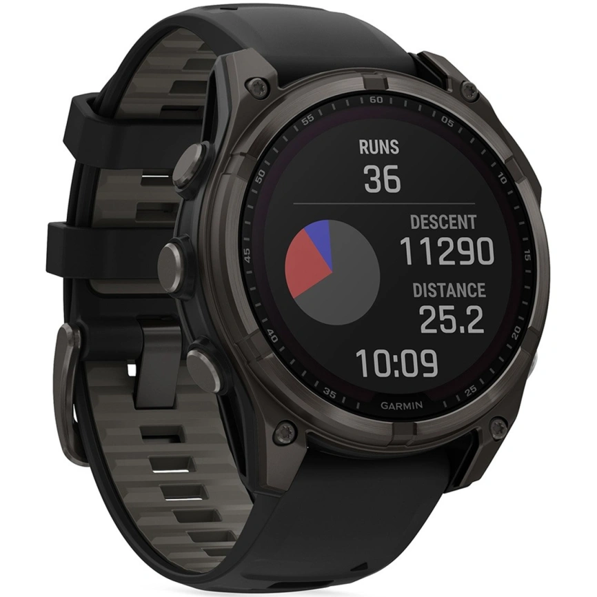 Смарт-часы Garmin Fenix 8 47mm Solar Sapphire (010-02906-11) Carbon Gray DLC Titanium with Yellow/Graphite Silicone Band
