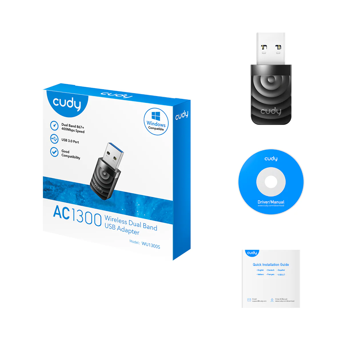 Wi-Fi адаптер Cudy WU1300S, USB 3.0 (WU1300S)