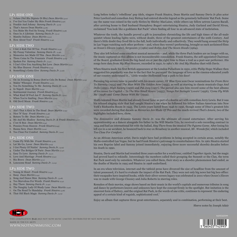 Виниловая пластинка RAT PACK (F. Sinatra, D. Martin & Sammy Davis Jr.) - The Platinum Collection (White)