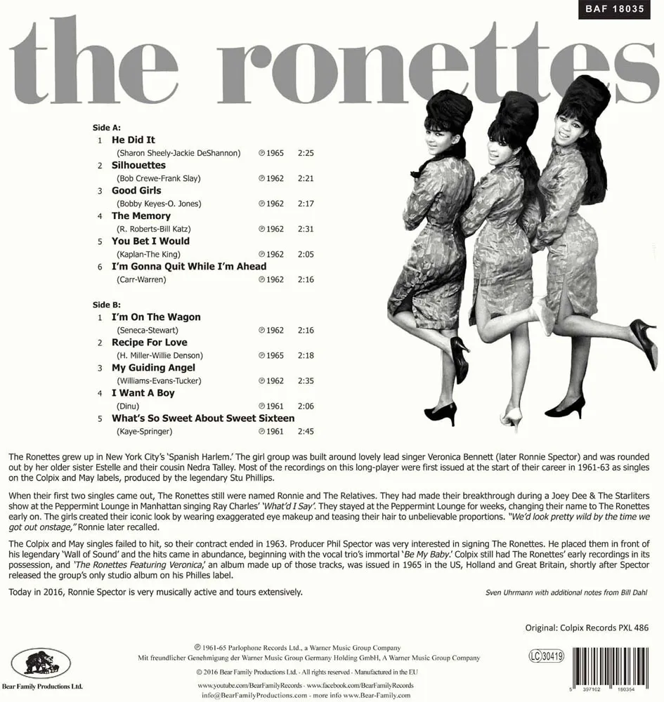Виниловая пластинка RONETTES - The Ronettes Featuring Veronica