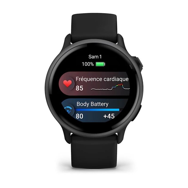 Смарт-часы Garmin Vivoactive 6 - 42 mm, Темно-серый, черный силиконовый ремешок