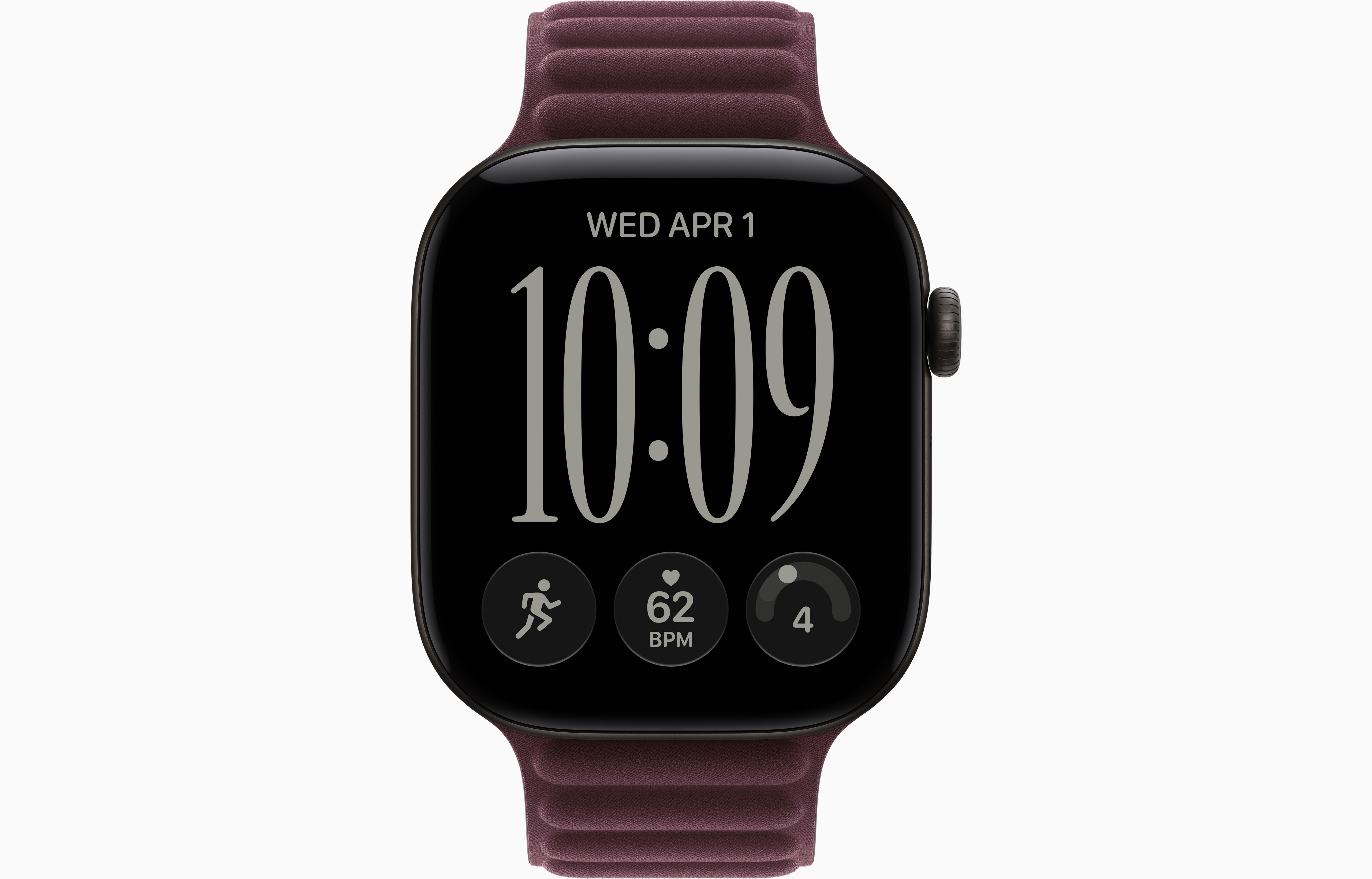 Смарт-часы Apple Watch Series 12, 46 мм, GPS, Aluminum Black, Magnetic Link Burgundy, M/L