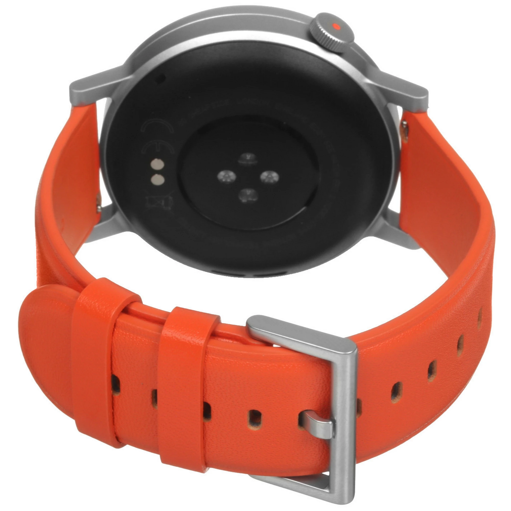 Смарт-часы CMF by Nothing Watch Pro 2 - изогнутый пепельно-серый безель, оранжевый кожаный ремешок