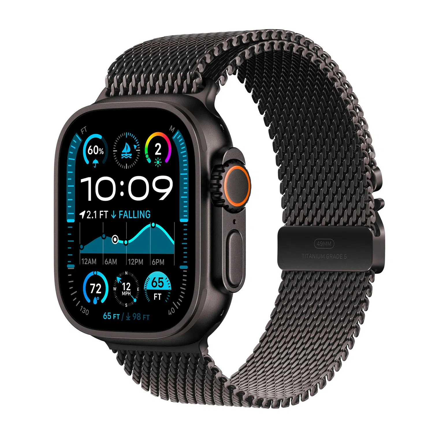 Ремешок Apple Watch 49mm Titanium Milanese Loop Black Titanium M