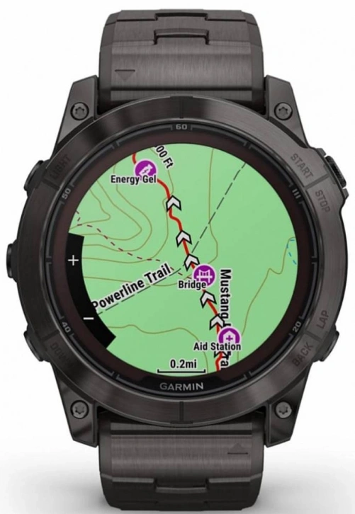 Смарт-часы Garmin Fenix 7X Pro Sapphire Solar Edition - 51 mm, Титановый, угольно-серый безель с DLC-покрытием, титановый браслет