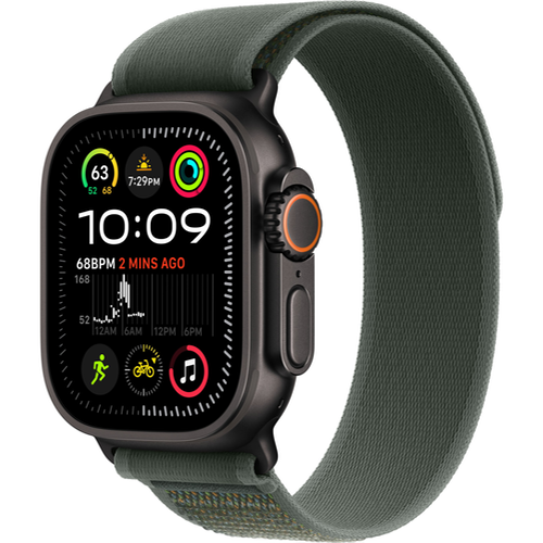 Смарт-часы Apple Watch Ultra 2 (2024) GPS + Cellular, 49 мм Black Titanium Case с ремешком Trail loop, цвет Зеленый (M/L)