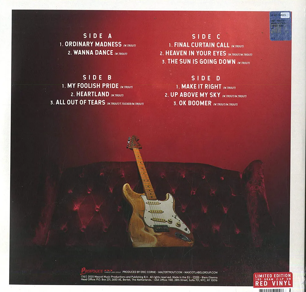 Виниловая пластинка TROUT WALTER - Ordinary Madness (Red Transparent)